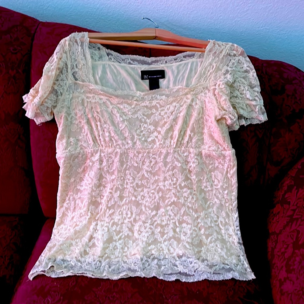 Nice short sleeve lace blouse